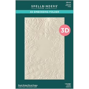 Spellbinders طازجة اختيار الأزهار 3D مجلد النقش ، واضحة