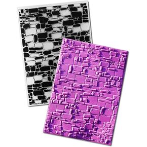 Arbuya 3D Brick Wall Methure Folder لصنع البطاقات ، و Scrapbooking & Paper Crafts - نمط خلفية الجدار DIY القابل لإعادة الاستخدام للديكور - 5 × 7 بوصات