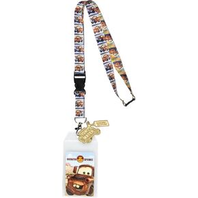 Disney Cars Mater Radiator Springs Lanyard ID Badge Holder with 3" Rubber Tow Mater Charm
