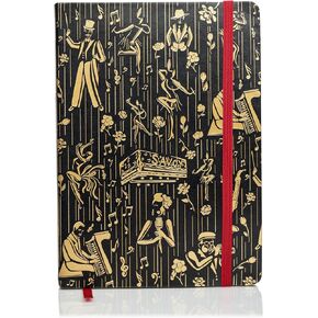 Harlem Candle Co. - Ode to Josephine Luxury Journal ، Red & Gold - 300 صفحة مبطن | غطاء جلدي نباتي ، حواف مذهب ، مرجعية الشريط | مستوحاة من جوزفين بيكر (أحمر/ذهبي)