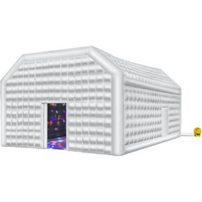 VEVOR Inflatable Nightclub, 29.5 x 19.7 x 13.1 Ft, Blow up Party Tent with 1100W Blower, Large Inflatable Night Club Tent for Adults, Easy Setup Inflatable House Air Cube for Wedding Birthday Black