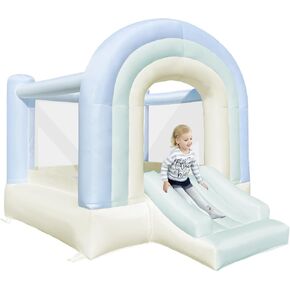 Dream Castle Bounce House，Little Freshness Blue Bounce House with Slide，Toddler Bouncy House with Blower for Indoor/Outdoor,8 ft L x 6 ft W,Ideal Gifts for Kids
