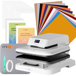 HTVRONT Auto Heat Press Machine مع إكسسوارات حرارة 52 PCS لـ Cricut Easy Press