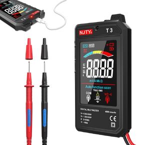 Multimeter, 4000 Counts, Rechargeable Auto-Ranging Digital Voltmeter with Non-Contact Voltage (NCV) Detection, 3.19-Inch Color LCD Display, AC/DC Voltage, Resistance, and Live Wire Test