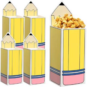 JAJAPACK 5 PCS قلم رصاص الصناديق للحلوى ، قلم رصاص صناديق الحلوى الحزب علاج الحقائب الحفلات مربع هدايا لشرب المعلم مدرسة الفصول الدراسية