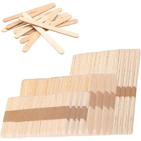 Cayton 600 PCS المصاصة العصي للحرف ، وعصي الآيس كريم ، وعصا الخشب الطبيعي 3 أحجام صغيرة الآيس كريم عصي الحرف الخشبية لعصي الحرف الخشبية DIY