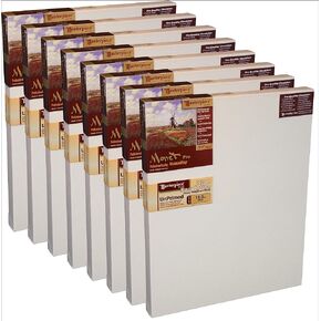 MASTERPIECE Z8MR-1319 Monet Pro 1.5" Deep Raw Unprimed Heavy Weight #12 Cotton 11.5 oz Stretched Canvas 13" x 19" Natural 8 Pack