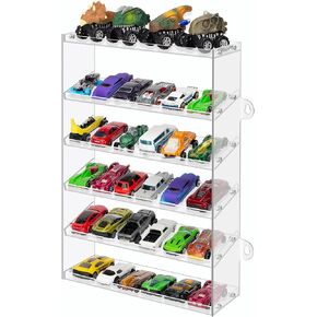 Transparent Acrylic Display Case for Toy Cars & Matchbox Cars, 6 Tiers Matchbox Cars Display Case, Sturdy Assembly Storage Case Display of 48 Toy Cars Matchbox Cars (Transparent)
