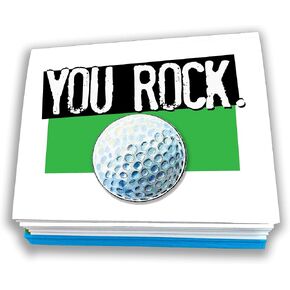 العب لعبة Golf You Rock Note Strong بطاقات Rock Note 12 -Pack (4.25 "x5.5") تصور بطاقات الطاقة الرياضية ، شكرًا لك على CORD CARD PRECTION لاعبي الجولف والمدربين والمشجعين والمتعصبين - سيحبونه!