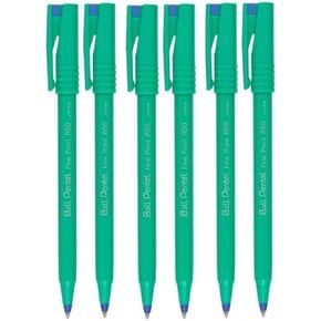 Pentel Blue R50 Rollerball Pen Pens Fine 0.8mm ملهى نصيحة NIB 0.4 ملم عرض خط 77 ٪ (حزمة 6))