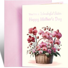 Ceiba Tree Card Happy Mothers Card for Sister with Envelope Message داخل 5 × 7 بوصة هدايا هدايا عيد الأم