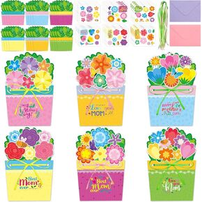Fancy Land 24 مجموعة من الحرف اليومية للأمهات للأطفال DIY تصنيع بطاقات MOTHERS MOTHS مع الأظرف أنشطة الفصول الدراسية هدايا لأمي