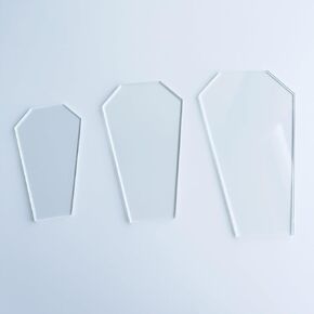 مجموعة من 3 قوالب خياطة اللحف الصافية ، وأشكال التابوت أو النعش ، 4 "، 5" ، 6 "أحجام