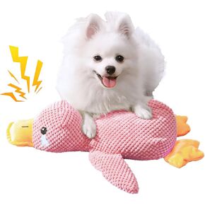 لعبة Duck Duck Duck - لعبة الدعم العاطفي الوردي للكلاب مع صوت Quack -Quack ، رفيق داخلي مثالي ، لعبة Duck for Dogs ، بطة فخمة من أجل الراحة للحيوانات الأليفة