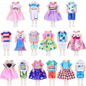 16 PCS Girl Doll Clothes ملابس جميلة ملابس دمية صغيرة 6 بوصة دمى ملحقات للأطفال ملابس عيد ميلاد (الأولاد والبنات)
