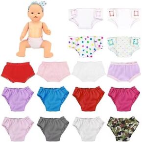 16 Pcs Baby Doll Diapers and Underwear Set - Fits 14 to 18 Inch Dolls, 16 Different Underpants Accessories for Infant Dolls - Girls Kids Birthday Gift
