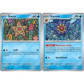 Starmie 121/165 - Staryu - Pokemon 151 - Evolution Holo Rare 2 Card Lot