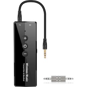 Bluetooth 5.3 Transmitter Receiver for up to 2 Headphones,Dual Link Bluetooth 3.5mm Aux Audio Adapter,2-in-1 Wireless Bluetooth Transmitter Audio Adapter for in-Flight TV Airplanes Gym Car PC