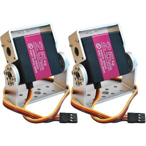 2PCS 25 كجم الرقمية RC Servo ، RDS3225 مهاوي مزدوجة مهاوي توجيه المعادن الكاملة مع أقواس Mount على شكل U للروبوت