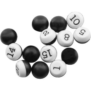 dgzzi 1 مجموعة البلياردو رقم الزهر 16 pcs billiard cue supplies supplies blasy ball blait اطلاع 15 مم/0.59 بوصة بالأبيض والأسود الكرة الأسود
