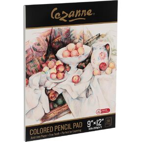CEZANNE 100 ٪ منصات القلم الرصاصية الملونة ، 9 × 12 "-20 ورقة خالية من الحمض ، ورقة دقيقة ، ورق قلم رصاص مثالي ، ورقة 122 رطل.