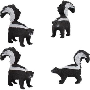 Polyvinyl Chloride Skunk Sculpture - for Decorative Miniature Sculptures (Set of 4)