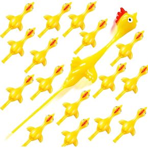 16pcs مطاط الدجاج مقلاع الأصابع الدجاج الطيران دجاج مقلاع هفوة ، لعبة فليكن دجاج لصالح الحفلات الجدة ، عيد الفصح ، عيد الميلاد ، عيد ميلاد جيد حقيبة تخزين أكياس