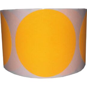 Fluorescent Orange Color Coding Labels for Organizing Inventory 3 Inch Round Circle Dots 500 Total Adhesive Stickers On A Roll