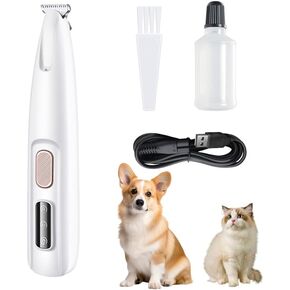 الكلب مخلب القطع مع ضوء LED ، الكلب الكهربائي 18 ملم الكلب من الكلب من أجل groomming ، LED عرض Shiplable Shaver for Paws ، الأذنين ، الوجه ، romp والعينين