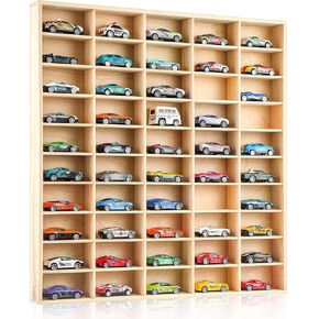1 PCS Hot 1/64 DIECAST Wheels Display Case يحمل لعبة Wooden Wall Mount Car Display Care Grash Organizer for toy toy toy toy ، wheel ، model ، 10 layers (50 paces)