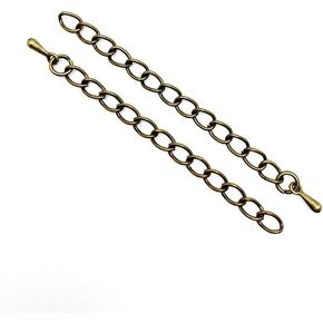 20pcs/lot 50mm 50mm البرونز العتيقة موصل سلسلة ذيل امتداد مع انخفاض الماء نهاية حبات القلادة لمجوهرات DIY لصنع السوار سوار قلادة صنع المجوهرات (2.0 بوصة)
