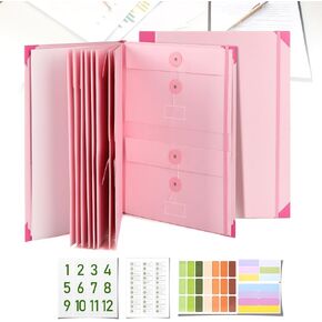 Important Document Organizer with Labels, Folio Folders with Pockets, Family Emergency Document Organizer Binder, Life Binder Organizer for Birth Certificate, Office, Home and School (Blue)