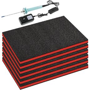 6 Sets 18x 12 x 1 Inch Tool Box Foam Sets Includes 6 Tool Box Liner 1 Foam Cutter 2 Marker Pens Adjustable Non Slip Organizer for Toolbox Cabinet Chest Drawer Storage Craft