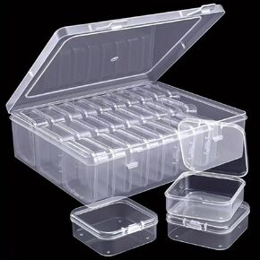 30 PCS MINI Bead Storage مع LIDS Plastic قابل للتكديس CLEAR CARK CRAFT SMITHER SMITHED 66 LABEL