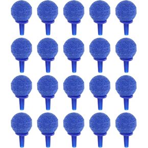 20Pcs Round Aquarium Air Stones 4mm Fish Tank Round Air Bubble Stones for Pond Aquarium Pond Air Pumps 20x4mm Blue Air Stone