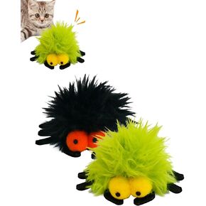 2 Pack-Spider Cat Kicker Toy with Catnip & Bell Inside, Cat Stuffed Animal Soft Cat Toys, Cute Cat Feather Toy Plush Cat Toy, Cat Nip Toys Cat Toys for Bored Cats, Interactive Cat Toys for Indoor Cats
