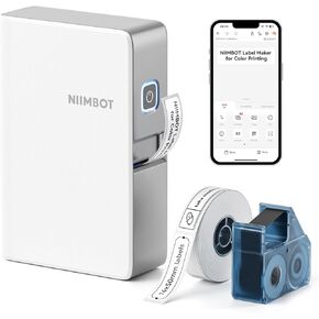 NIIMBOT B18 Label Maker for Color Printing, Bluetooth Thermal Transfer Label Printer, Mini Sticker Printer Easy for Home Office Small Business Identification and Organization
