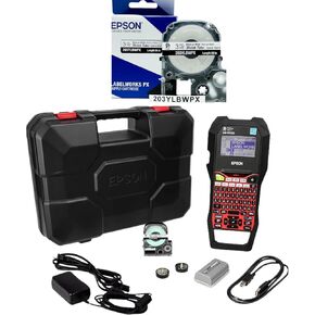 LABELWORKS Epson LW-PX700PCD Industrial Label Maker Kit and 203 Heat Shrink Tube AWG 16-22, 1/8" (3MM) Wide, 8 ft (98") Bundle