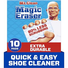 Mr. Clean Magic Eraser, Extra Durable Pro Version, Shoe, Bathroom, and Shower Cleaner, Cleaning Pads with Durafoam, 10 Count