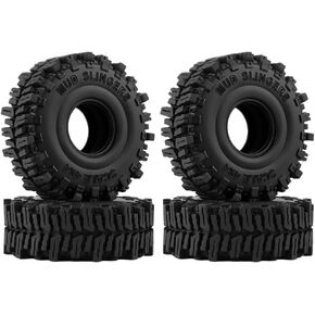 GLOBACT 1.0 Tires 64 * 23mm Soft Sticky Rubber Mud Slingers Tires for 1/18 TRX4M 1/24 Axial SCX24 FMS FCX24 RC Crawler Upgrade Accessories (4Pcs)