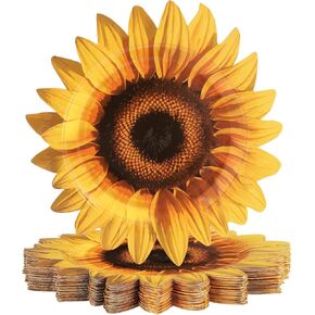 50 Count Count عباد الشمس لوحات ورق الشمس على شكل عباد الشمس لوحات قابلة للتشغيل Sunflower لوحات الحفلات الحفل