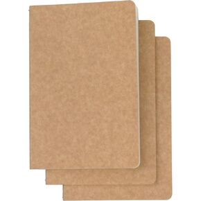 3 Pack Travel Journal Notebook للمسافرين أو المدرسة - Kraft Brown Soft Cover - 5.5 "× 8.25" - 120 صفحة محكم ، 60 ورقة