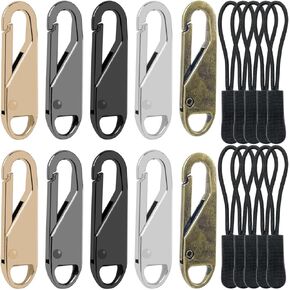 Aywfey Universal Zipper Sowl Kit ، 20 pcs zipper Zipper Pull Replacing with 10 pcs shipper tag extension ، for luggage stable stuples poots poots pres coat coat