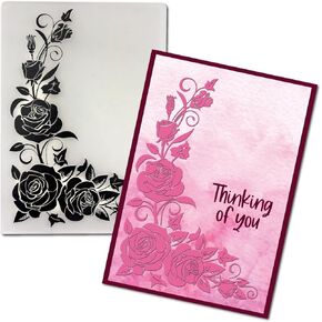 Arbuya 3D Rose Corner Plastic Encluping Jolders لصنع البطاقات أو مجلد الزهور الزهور الزهور مجلد لزهور الزهور لصياغة ورق هدية صياغة ديكور المنزل