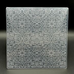 قالب مجلد النقش البلاستيكي أنماط الباروكس الملمس 5.91x5.91 بوصة لصنع البطاقات تصنع الورق المصنوع من الورق المصنوع يدويًا مصنوعة يدويًا لمستلزمات الفنون