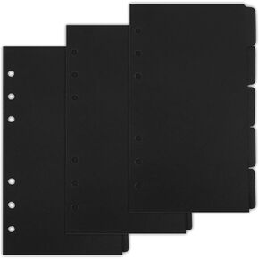 Auear ، 3 مجموعات A6 Binder Index Dividers Planner Plaper Paper إدراج 5 علامات تبويب 6 ثقب حلقة مستديرة لورقة فضفاضة