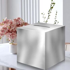 علبة نقود فضية 10 بوصة من Tytroy Elegant فضية تذكار حفل الزفاف استقبال الديكور أتمنى حفل جيد تذاكر رافل (فضية 1 قطعة)