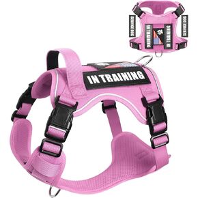 خدمة Winsee Dog Dog في تسخير التدريب مع 5 PCS بقع ، تسخير سترة الكلب التكتيكي العاكس ، تسخير PET ناعم قابلة للتعديل مع مقبض التحكم السهل ، لوحات الخطاف والحلقة للمشي المشي لمسافات طويلة in Kuwait