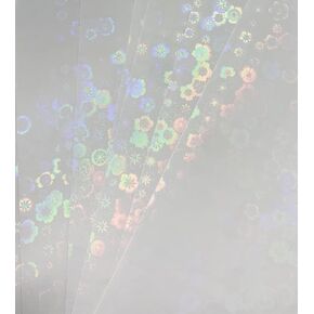 Syntego A4 Self Adhesive Transparent Holographic Sticker Paper Vinyl 8.5 X 11 Lamination Sheets 10 Sheets (Flowers)