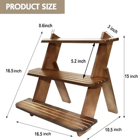 Wooden Display Riser Stand,3 Tier Perfume and Cologne Organizer Stands,Farmhouse Cupcake Stands,Table Display Stand For Vendors and Home Using,Rustic Display Shelf for Candles(White) in Saudi Arabia